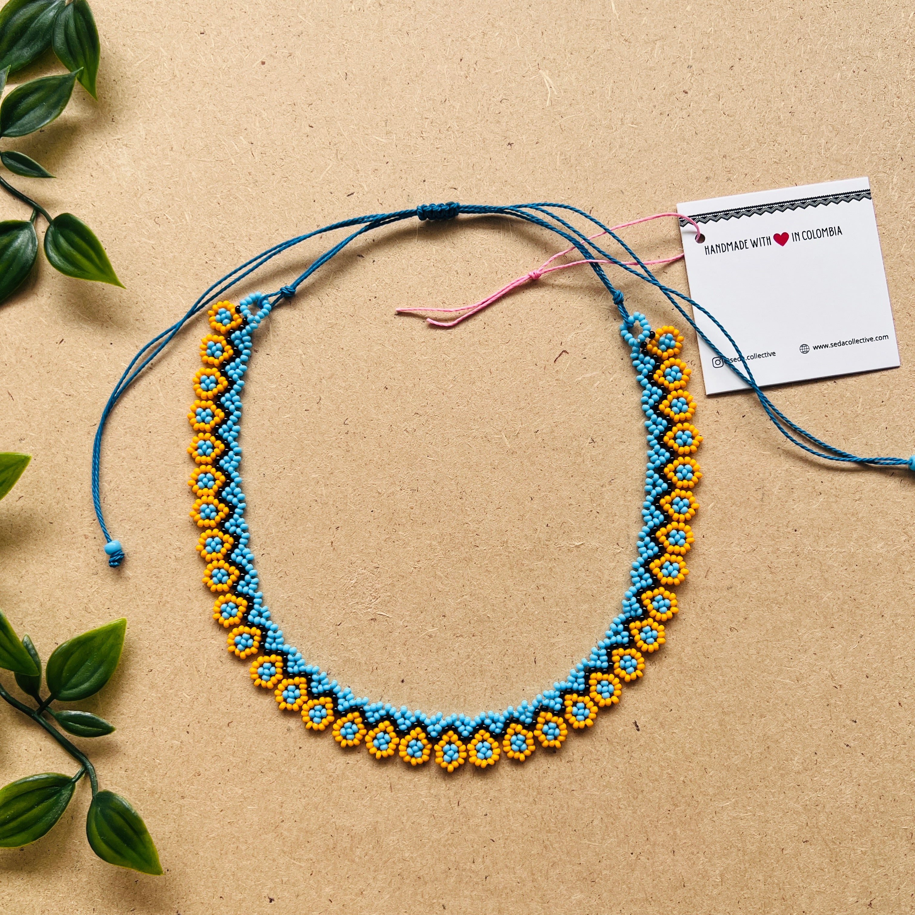ARCHIVE | ALEGRA CHOKER #40 | TURQUOISE & YELLOW