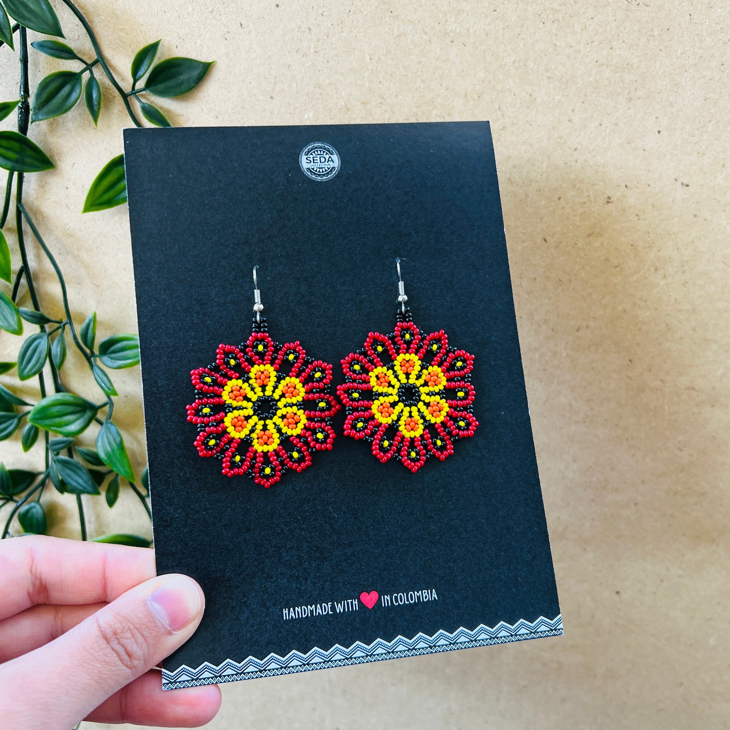 ARCHIVE | KALEIDO FLORA EARRINGS | VINO