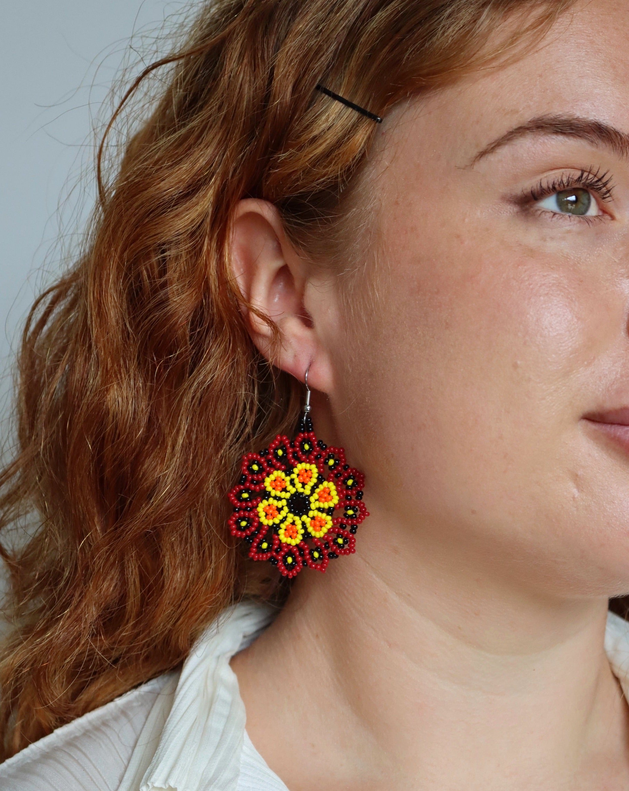 ARCHIVE | KALEIDO FLORA EARRINGS | VINO