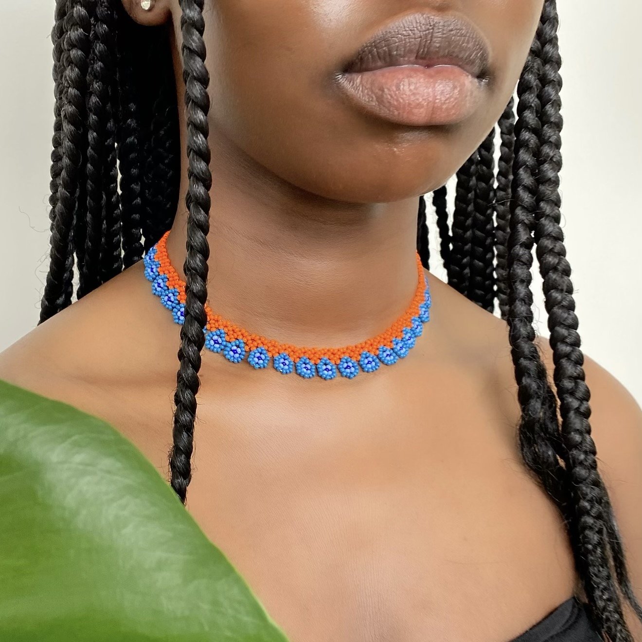ARCHIVE | ALEGRA CHOKER #21 | ORANGE & BLUE