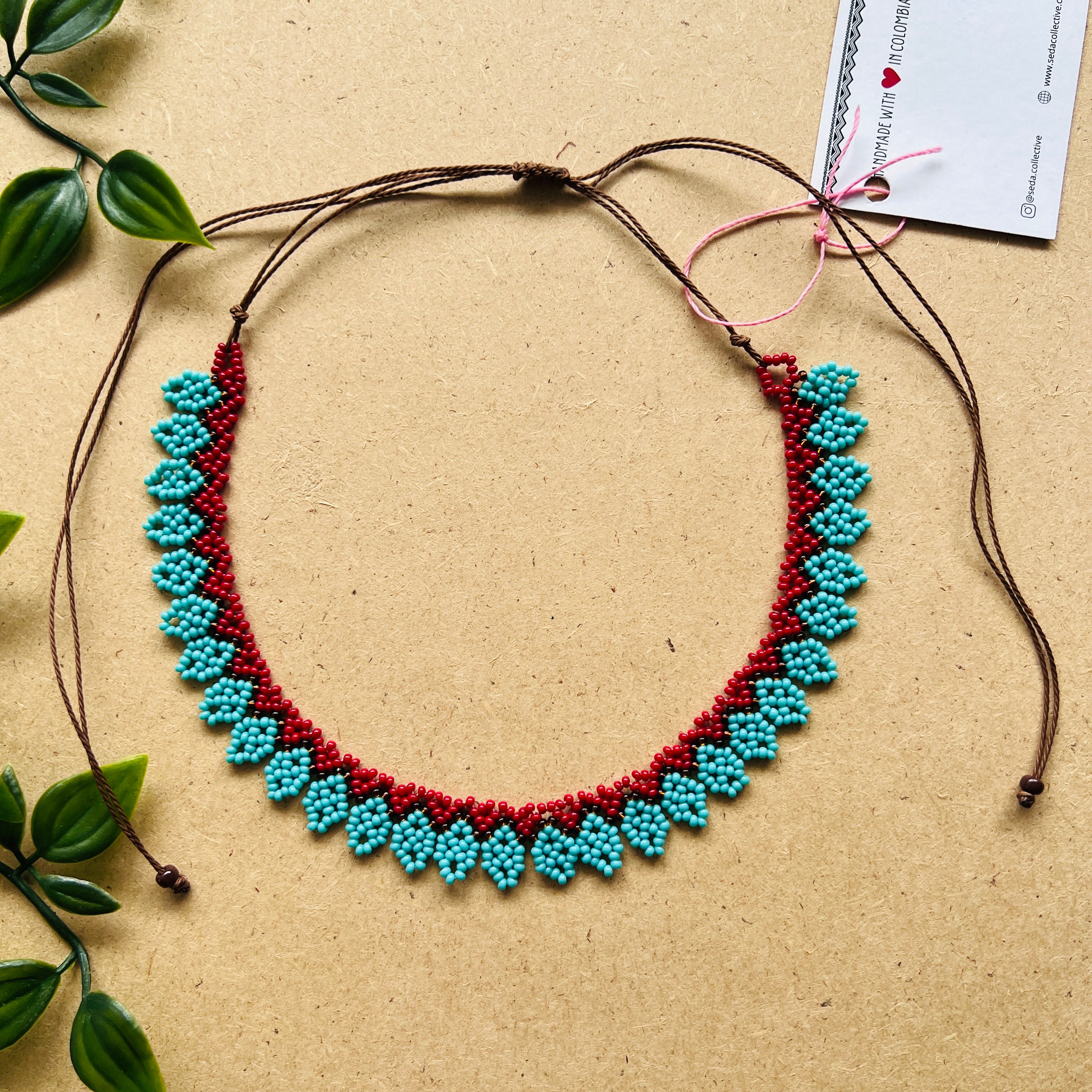 ARCHIVE | ALEGRA CHOKER #43 | BROWN & TURQUOISE
