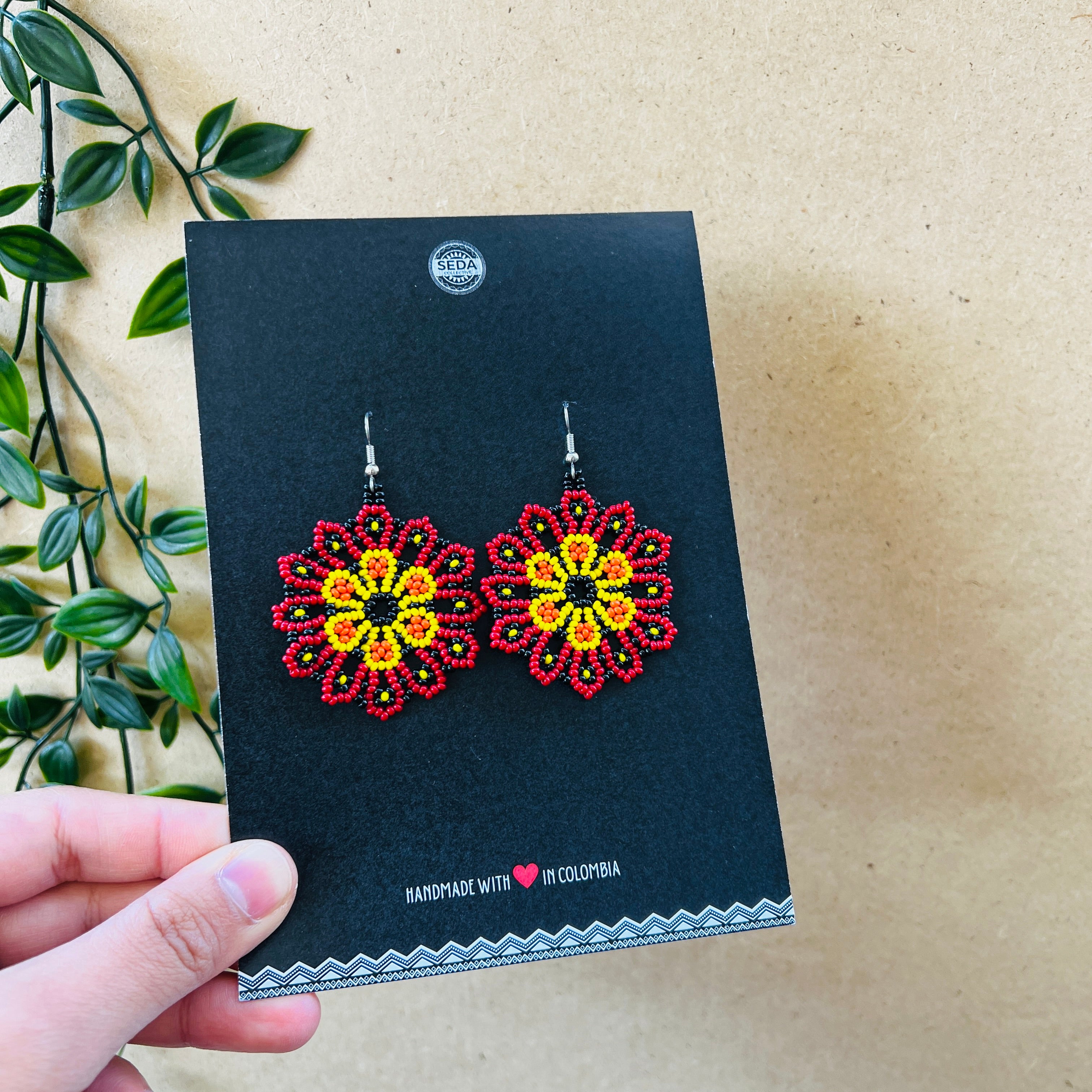 ARCHIVE | KALEIDO FLORA EARRINGS | VINO