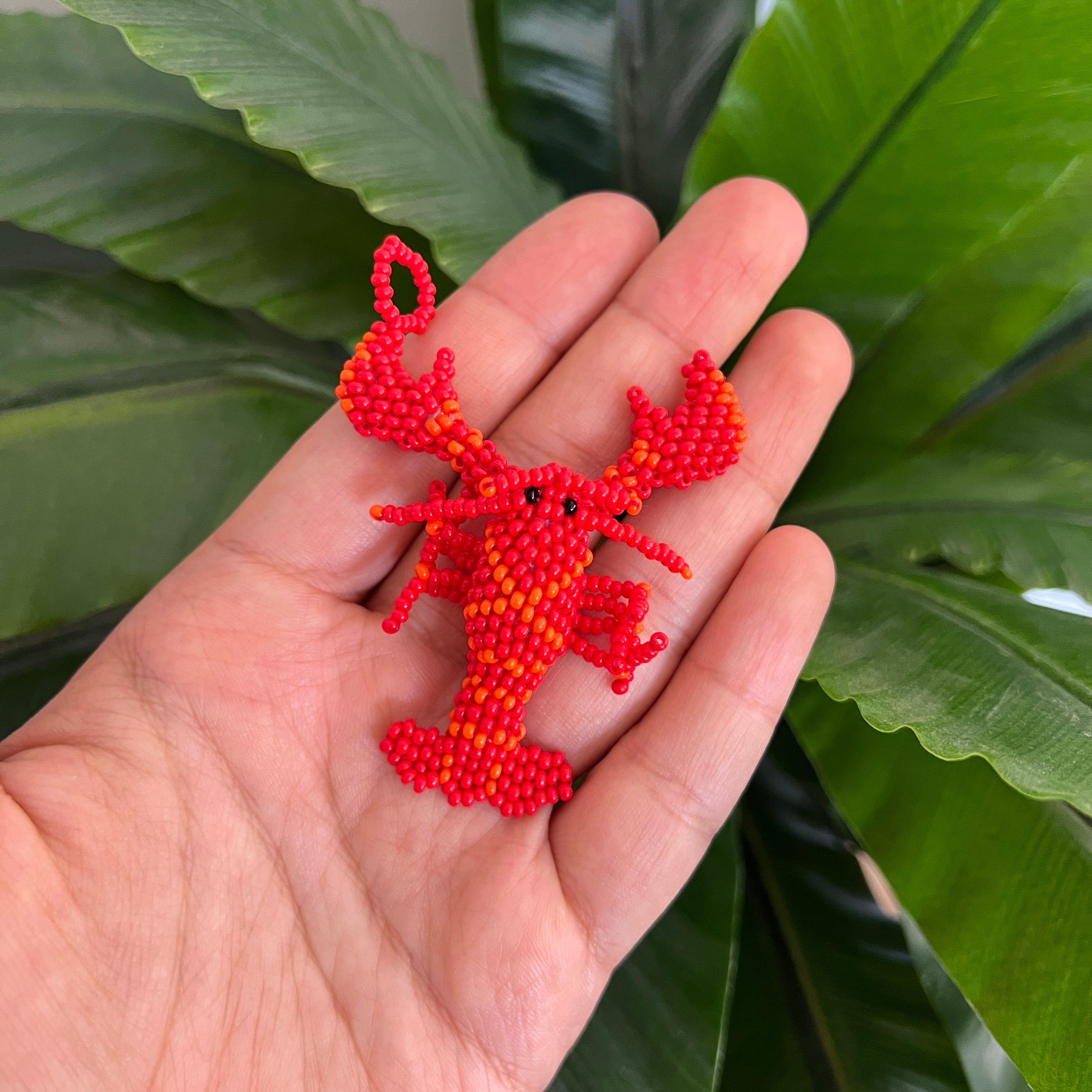 LOBSTER AMULET | CORAL RED | necklace, charm/ornament