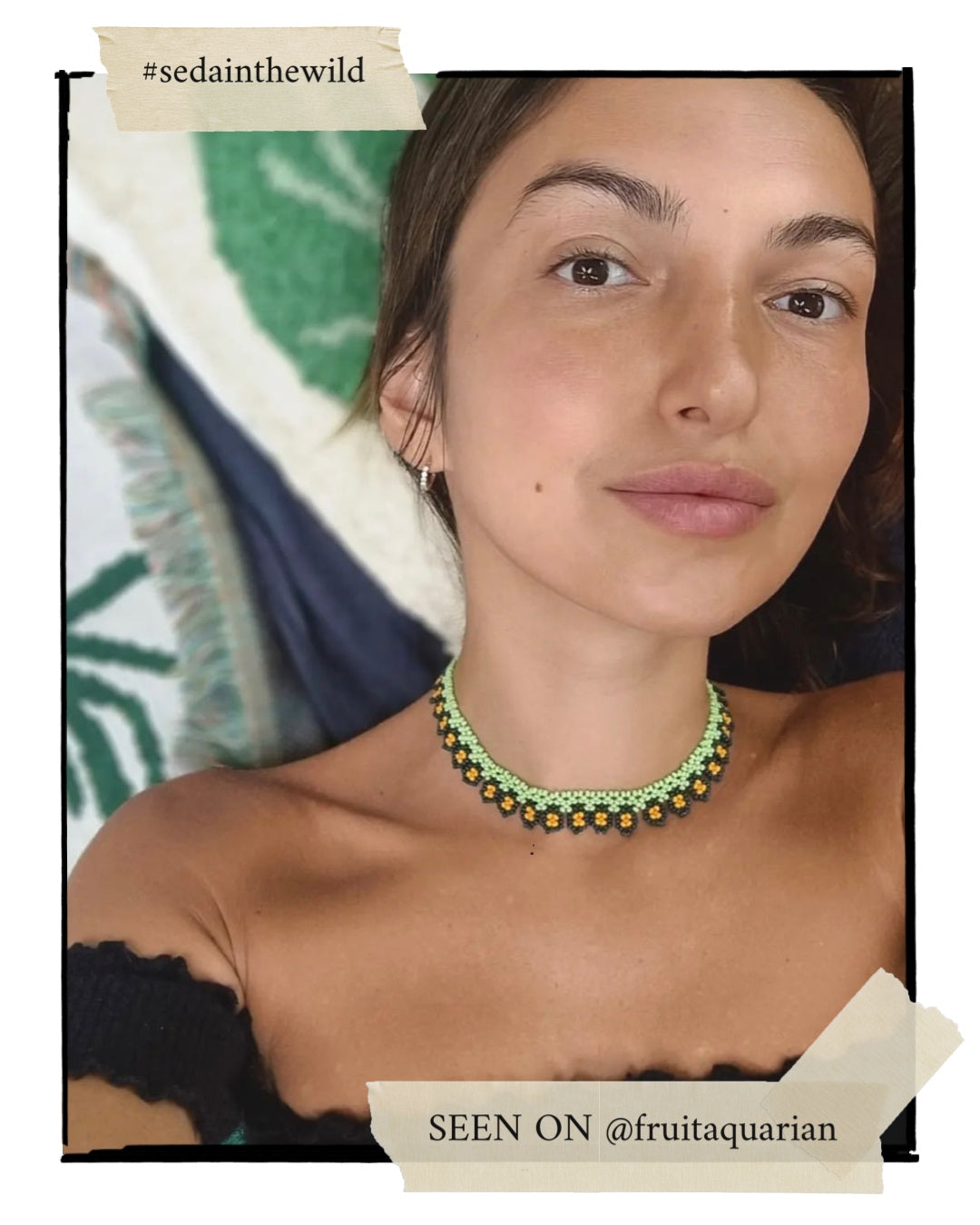 FLOWER CHOKER #01 | LIME & FOREST GREEN