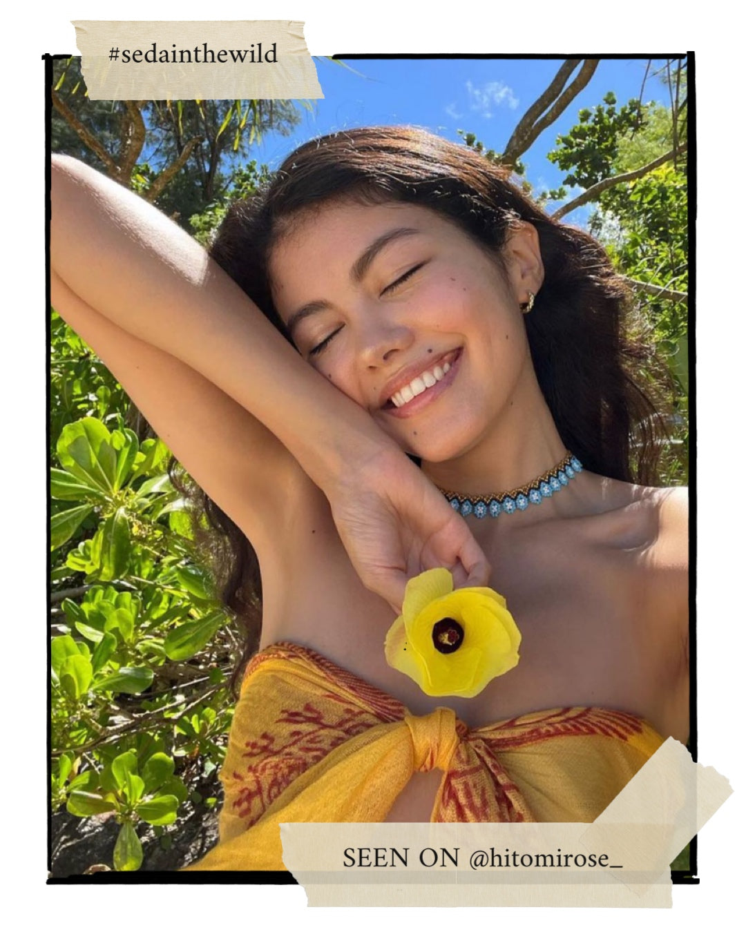 FLOWER CHOKER #23 | SHIMMY GOLD & SKY