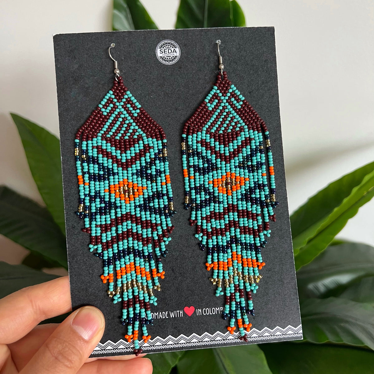 Turquoise seed cheap bead earrings