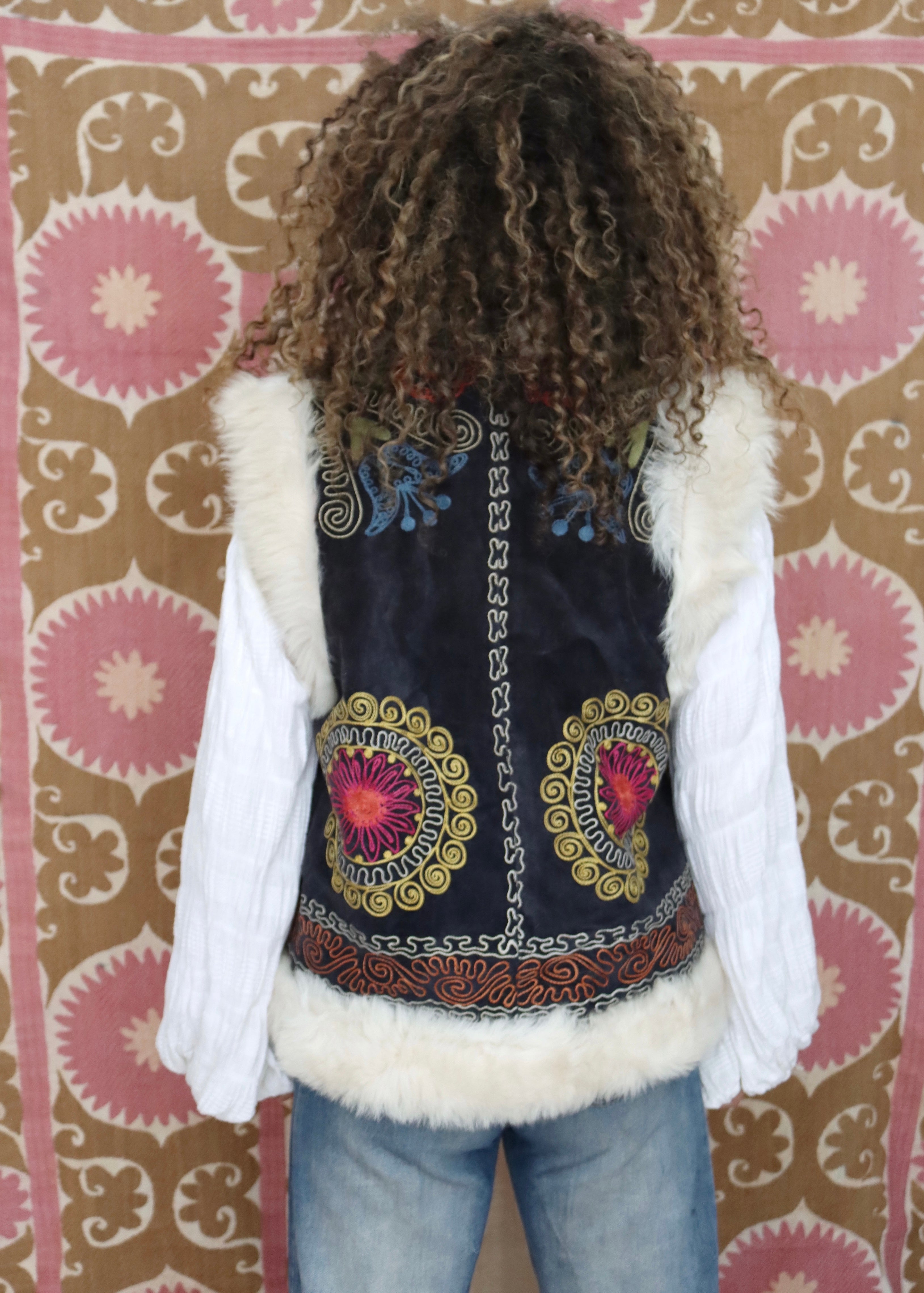 ethically handmade vintage 70's style fur vest