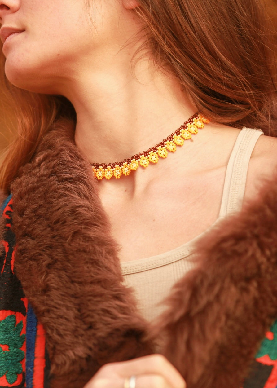 FLOWER CHOKER #25 | GOLDEN ORANGE