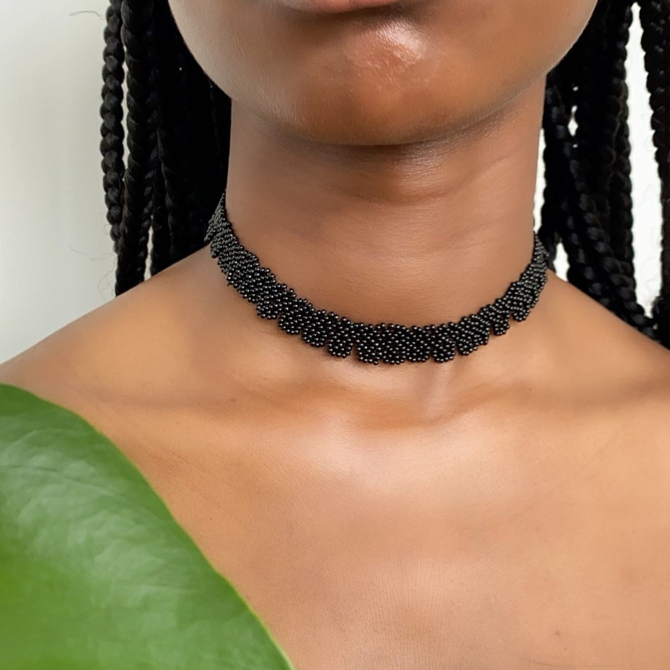 FLOWER CHOKER #13 | BLACK