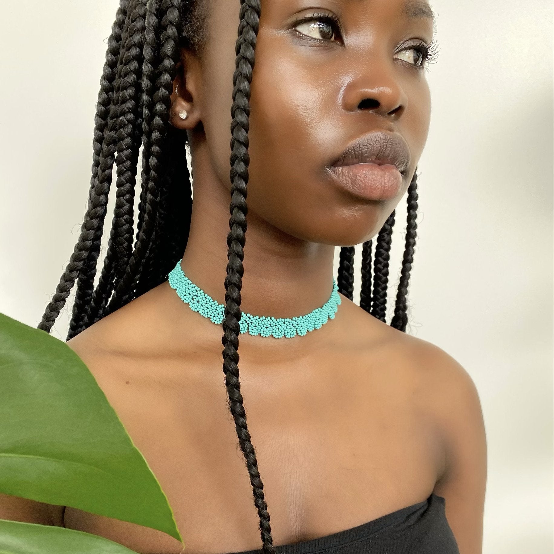 FLOWER CHOKER #16 | TURQUOISE