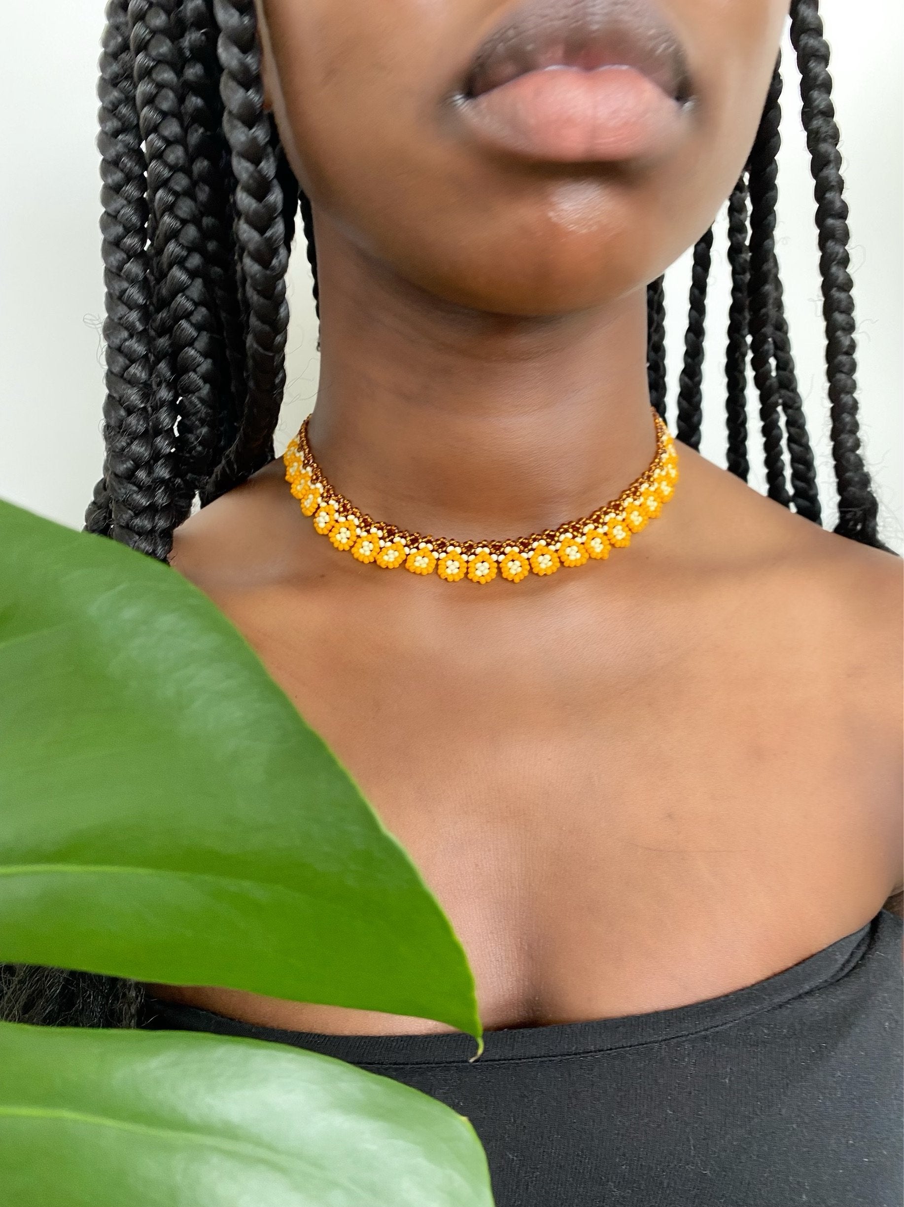 FLOWER CHOKER #25 | GOLDEN ORANGE