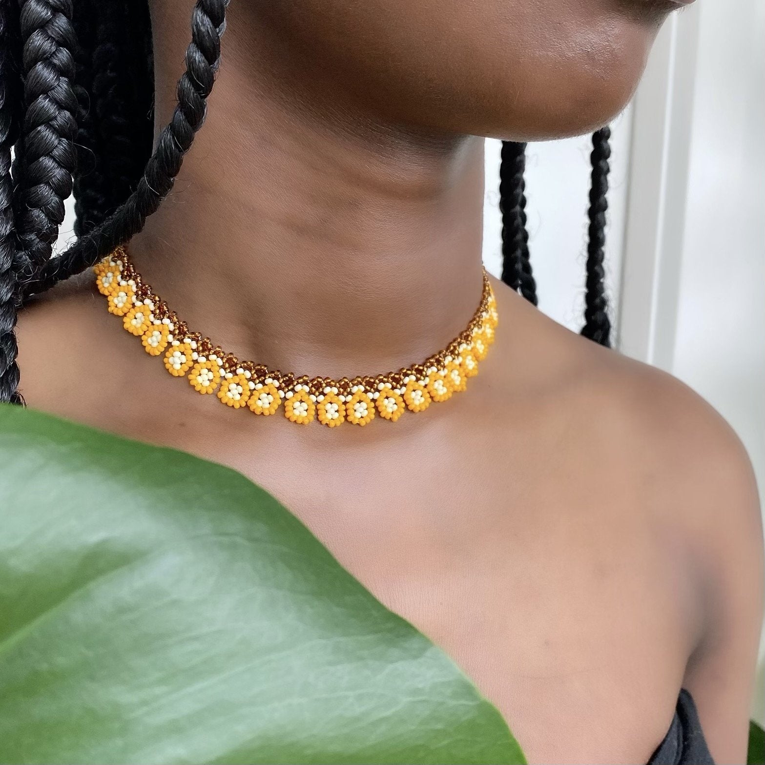 FLOWER CHOKER #25 | GOLDEN ORANGE