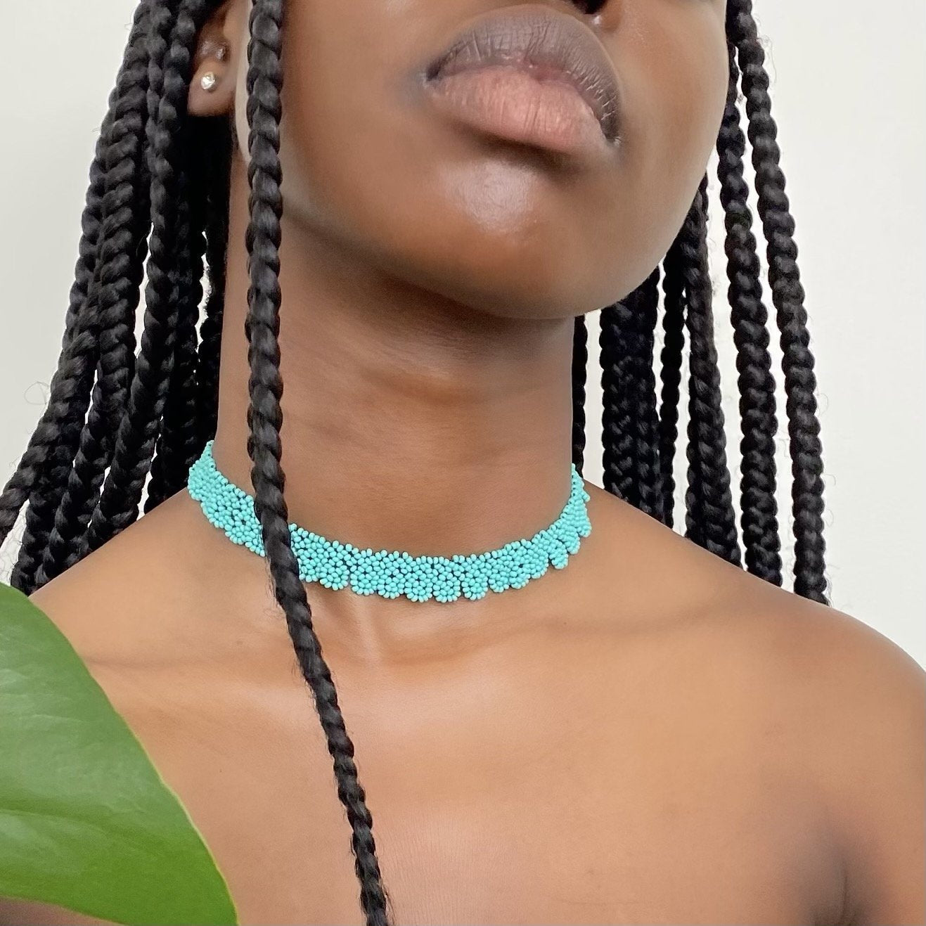 FLOWER CHOKER #16 | TURQUOISE